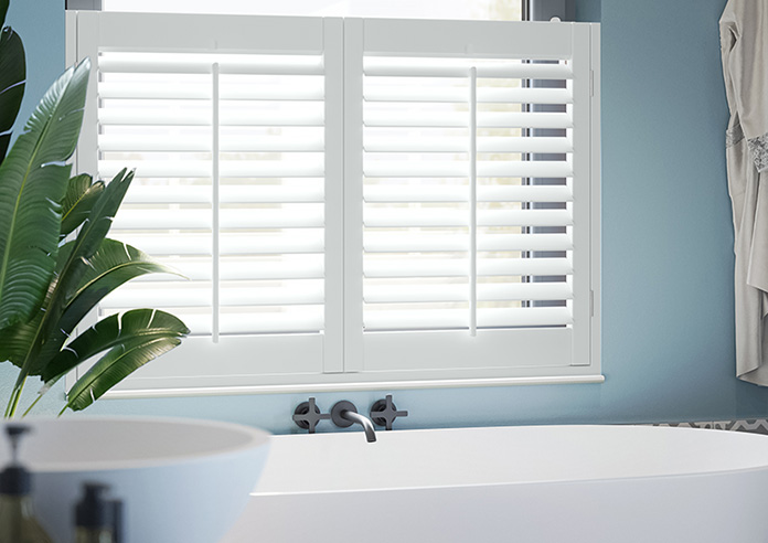 Bromley, Cool Grey - Cafe Style Plantation Shutter - Image 5